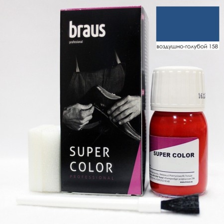 Braus Super Color shoe dye, for skin, air-blue color, 25 ml
