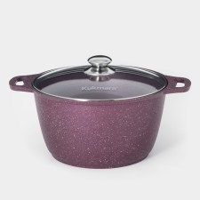 Кастрюля Trendy style, 6 л, d=28 см, h=20 см, стеклянная крышка, антипригарное покрытие, цвет фиолетовый