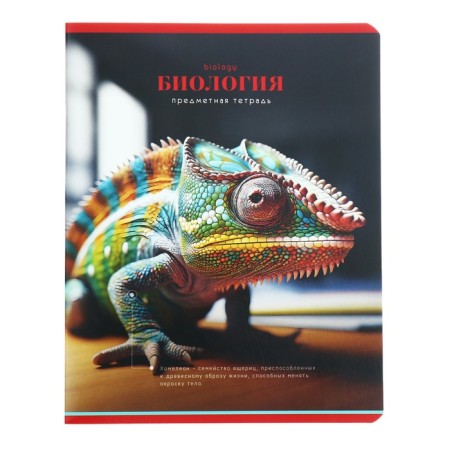 A notebook “Photosphere”, 48 sheets in a cage, “Biology”, cover coated cardboard, VD-clock