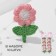 Knitted elements "flowers", 2.5 × 3.5 cm, 10 pcs, pink/green color