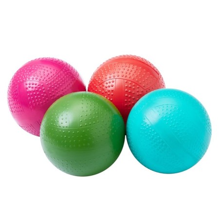 The ball is textured, diameter 10 cm, chicks