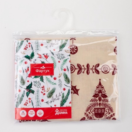 Apron "Dolyana" Merry Christmas 60x65cm, 100%HL, Rogozhka 164 g/m2-9