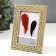 Photo frame plastic 10x15 cm "Golden leaves on beige" 18.5x13.8 cm