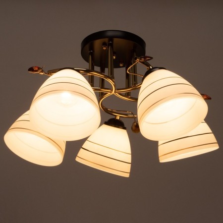 Chandelier 2016/5 E27 60W gold-black 44x44x19.5 cm Bayerlux-2