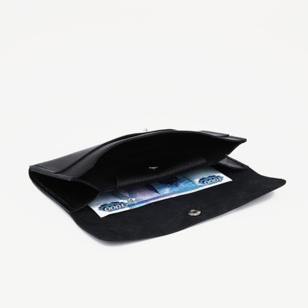 Women's wallet on the button, black color-2
