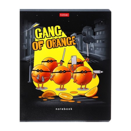 Notebook 48 sheets Cell "Orange Gang", cover coated cardboard, selective matte varnish, unit 65 g/m2, 5v mix-2