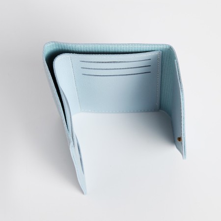 Women's wallet on the button, blue color-3