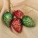 Jewelry decoration "Bump with gold" (set 4 pcs) 5x4 cm, red green