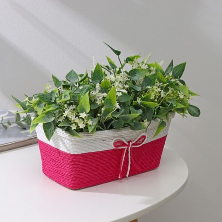 Kashpo for flowers wicker "bow", 23.5 × 12.5 × 10.5 cm, rectangle, color mix