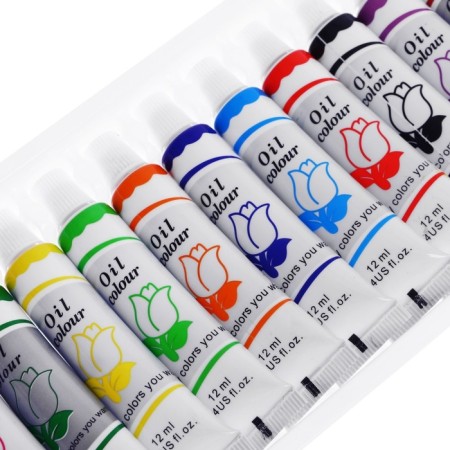 Oil paints, 12 colors, in a plastic tube, 12 ml, in a cardboard box-4