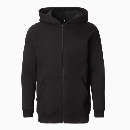 Male sweatshirt was laid down, the color is black, size 52-3