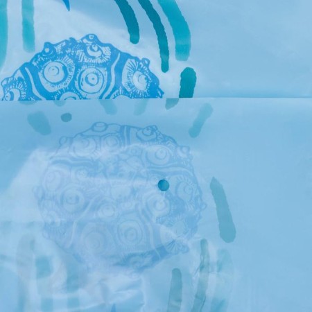 Curtain for the bathroom "shell", 180 × 180 cm, blue color-2