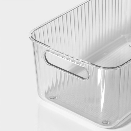 Storage container with handle LadOM "Crystal", 31.5 × 16.5 × 11.5 cm, color transparent color-5