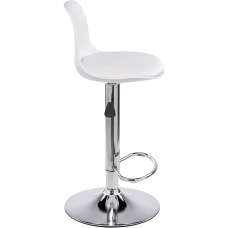 Soft Soft Metal/ABS-plastic stool/eco-leather, chrome/white 38x38x82 cm-2