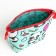 Cosmetic bag with zipper, turquoise color
