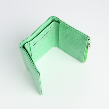 Women's wallet on magnet, green color-4