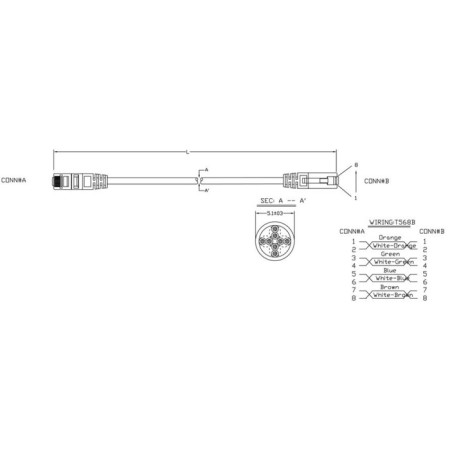 Patch cord Hyperline PC-LPM-UTP-RJ45-RJ45-C5E-C5E-RLSH-RD PC-LPM-UTP-RJ45-C5E-1M UTP RJ- 107751-1