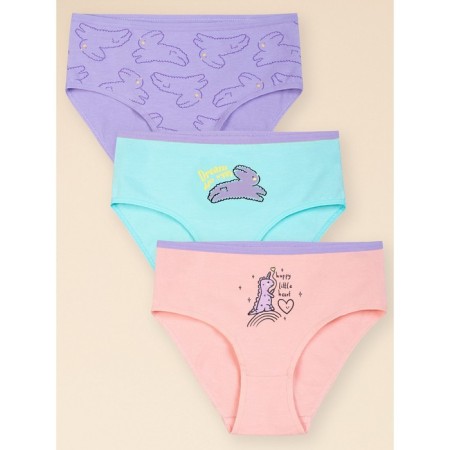 Panties for girls, height 92 cm, peach color, lavender, azure, 3 pcs