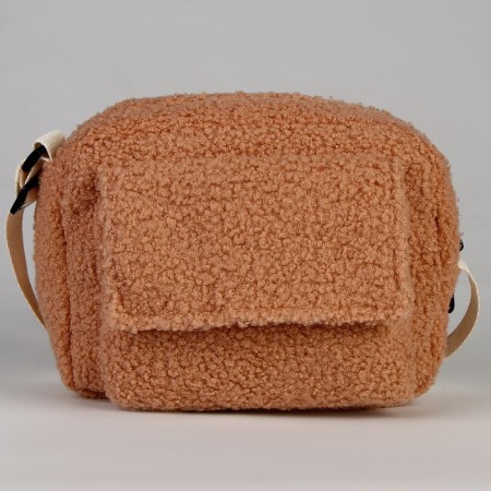 Teddy Cross-Bodi plush bag, beige color-1