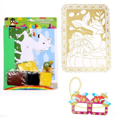 Set for creativity: EVA applique with crumbs and coloring + mask on the elastic band "Live"-1