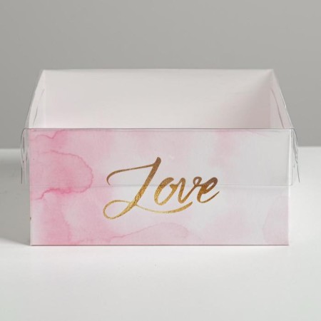 Capcake box, confectionery packaging, 4 cells "Love", 16 x 16 x 7.5 cm-2
