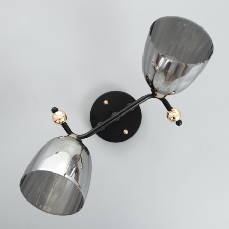 Nina chandelier 2x60W E27 Black/gold 50x27x22cm-3