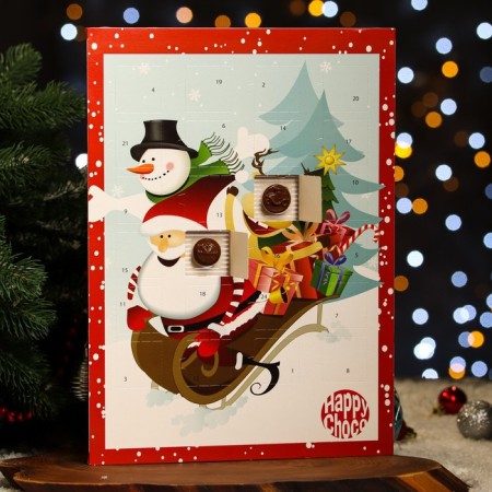 Advent calendar with mini tiles made of milk chocolate "Happy Santa", 50 g-4