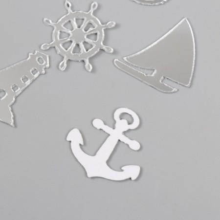 Decor for creativity plastic mirror "sea theme" set 6 pcs-2