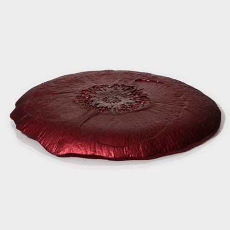 Glass Serving "Flora", d = 33 cm, red color-4