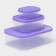 A set of food rectangular shares, 3 pcs: 150 ml, 500 ml, 1.2 l, lilac color