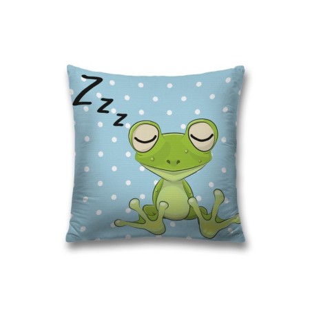 Pillowess decorative "Sleepy frog", on a zipper, size 45x45 cm