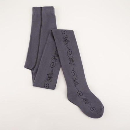 Pantyhose children, dark gray color/print mix, height 152-158-4