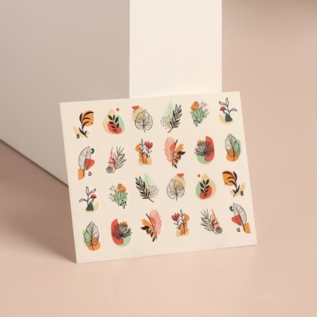 Slider - nail design "Bright nature", packing 6 pcs, multi -colored