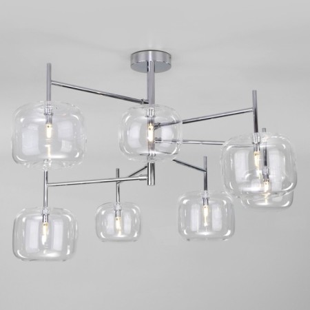 Ceiling chandelier with glass ceiling jar, 3W, G4, 76x76x50 cm-3
