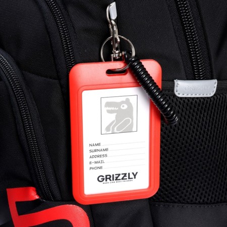 School backpack, 40 x 25 x 22 cm, Grizzly, ergonomic back, laptop department, black/red-9