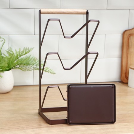 Loft lofte lines stand, 16 × 13 × 33.5 cm, brown color-2