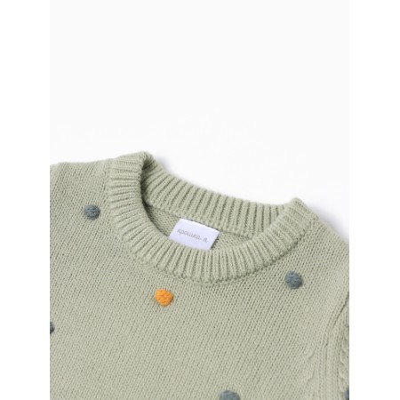 Jumper crumb I am dots, r.74-80 cm, green-1