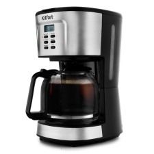Coffee machine KitFort KT-727, Capilular, 900 watts, 1.5 l, silver-black