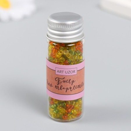 8/0 beads in the bottle "translucent with a centrality. Autumn" shines under UV 20 g 6x2x2 cm