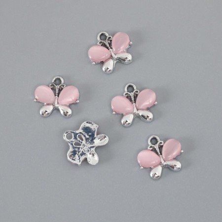 Decor for creativity Metal "Butterfly" pink 1.4x1.5 cm-1
