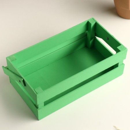 Wooden Kashpo 24.5 × 13.5 × 9 cm "Two Light", two -string, green giving beautifully-4