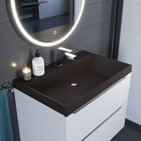Sink uperwood Classic quartz 70 cm, quartz, brown matte, truffle