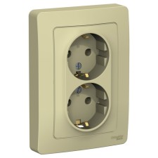 Double SE BLANCA, 16 A, 250 V, built -in, with salary, IP20, beige, Blnrs001027