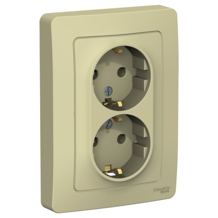 Double SE BLANCA, 16 A, 250 V, built -in, with salary, IP20, beige, Blnrs001027