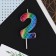 Candle for the cake, number "2", multi -colored, 5.5 x 8 cm.
