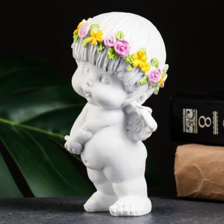 Figure "Angel Housing" White 8x9x14cm-3
