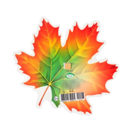 Decoration on the adhesive tape "Maple leaf" Green, orange, 18x18 cm-1
