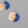 Decor for creativity metal, enamel "sun + month" set 2 pcs 2.9x2.7 cm