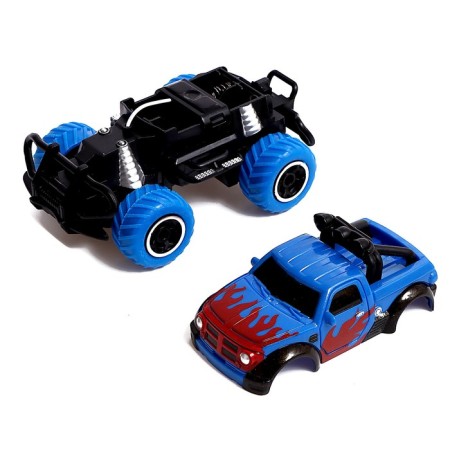 Radio -controlled jeep "graffiti", works on batteries, blue color-1