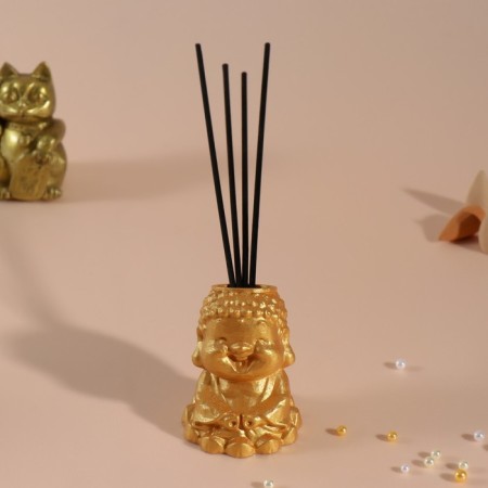 Buddha stand for incense 5.5x6.5x7 cm golden-5